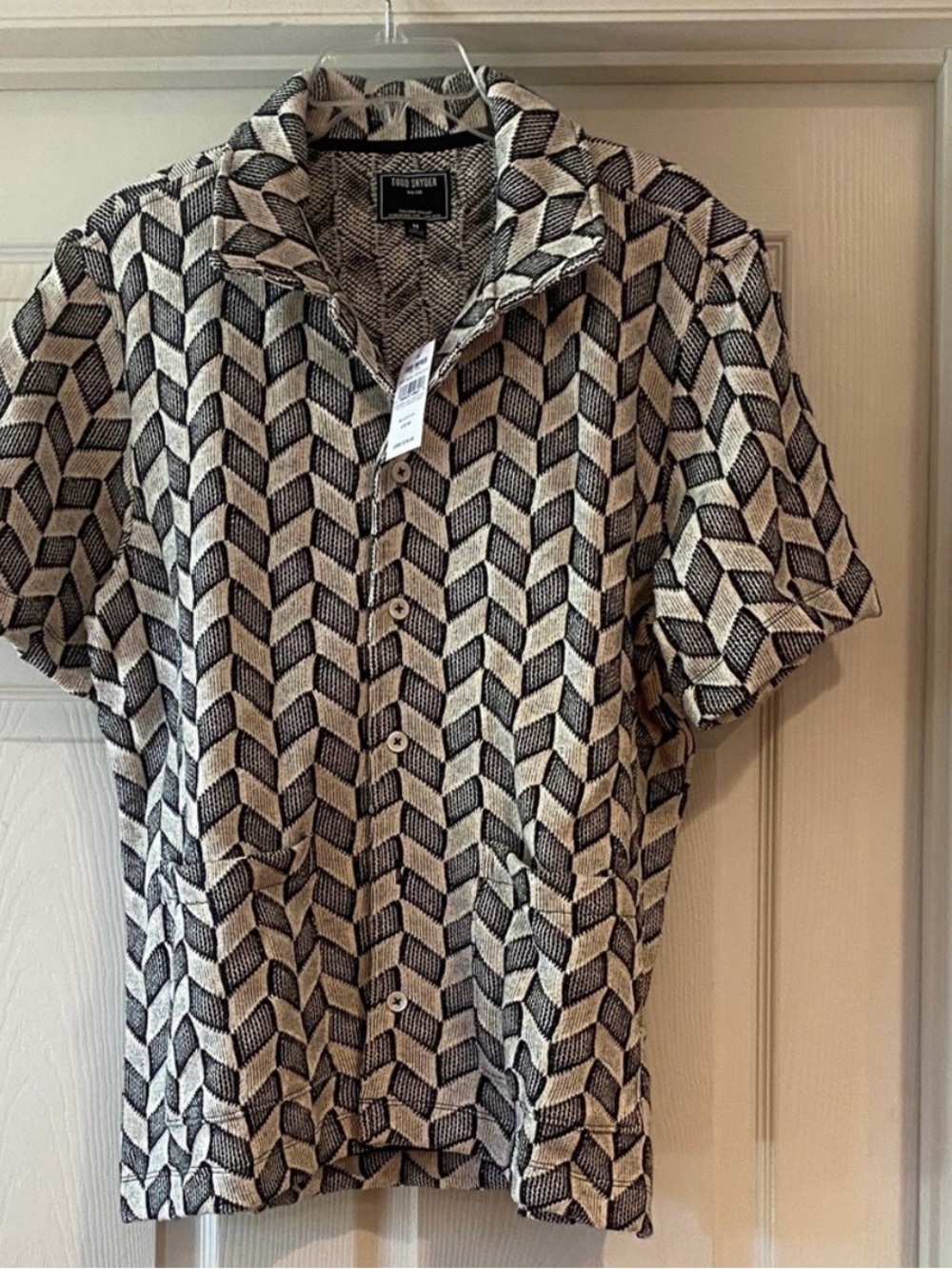 Todd Snyder Checkered Knit Guayabera Shirt